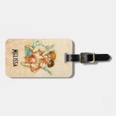 Étiquette À Bagage Illustration vintage Ephemera Angel Cherubs (Devant horizontal)