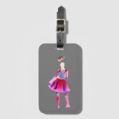 Étiquette À Bagage Illustrations de mode figures art aquarelle (Devant Vertical)