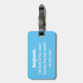 Étiquette À Bagage Image de dessin animé de chat en panthère noire ja (Dos Vertical)