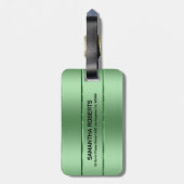 Étiquette À Bagage Image d'un vert métallique brillant (Dos Vertical)