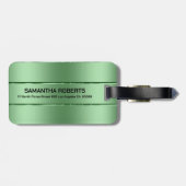 Étiquette À Bagage Image d'un vert métallique brillant (Dos horizontal)