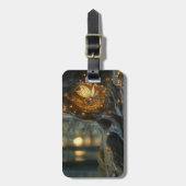 Étiquette À Bagage Image lunaire d'une fée dans le creux d'un arbre (Devant Vertical)