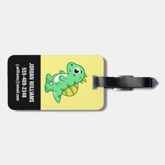 Étiquette À Bagage Image Mignonne D'Un Spinosaure. (Dos horizontal)