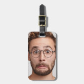 Étiquette À Bagage Image personnalisée du passager à visage amusant (Devant Vertical)