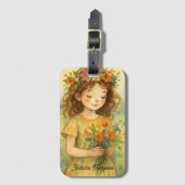 Étiquette À Bagage Image rétro tendance personnalisée (Devant Vertical)