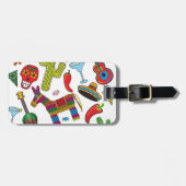Étiquette À Bagage Images mexicaines de partie de fiesta (Devant horizontal)