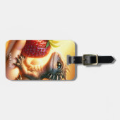 Étiquette À Bagage Imaginaire Bébé mignon Dragon fraise (Devant horizontal)