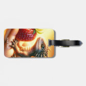 Étiquette À Bagage Imaginaire Bébé mignon Dragon fraise (Dos horizontal)