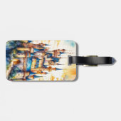 Étiquette À Bagage Imaginaire Cute Castle Watercolor Forest (Dos horizontal)