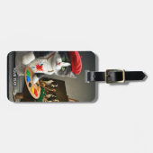 Étiquette À Bagage Imaginaire Cute Cat Beret Peinture (Devant horizontal)