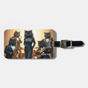 Étiquette À Bagage Imaginaire Cute Cats Jazz Band