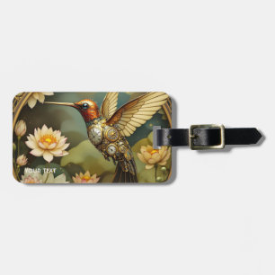 Étiquette À Bagage Imaginaire Cute Steampunk Horloge d'oiseaux