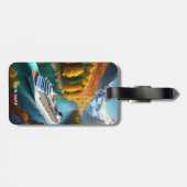 Étiquette À Bagage Imaginaire Cute Vivid Cruise Liner River (Dos horizontal)