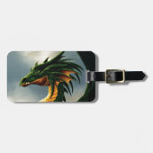 Étiquette À Bagage Imaginaire Dragon Vert (Devant horizontal)