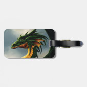 Étiquette À Bagage Imaginaire Dragon Vert (Dos horizontal)