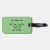 Étiquette À Bagage Imaginaire Dragon Vert (Dos horizontal)