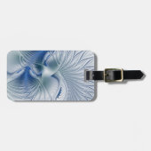 Étiquette À Bagage Imaginaire dynamique tons bleus Abstraits Art frac (Devant horizontal)