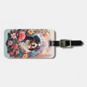 Étiquette À Bagage imaginaire floral 3D Bernese Mountain Dog Birds Vi (Devant horizontal)