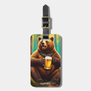 Étiquette À Bagage Imaginaire Joli Vivid Bear Forêt de bière