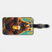 Étiquette À Bagage Imaginaire Joli Vivid Bear Forêt de bière (Dos horizontal)