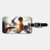 Étiquette À Bagage Imaginaire jolie violon fille soleil (Devant horizontal)