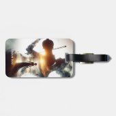 Étiquette À Bagage Imaginaire jolie violon fille soleil (Dos horizontal)