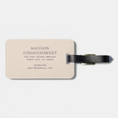 Étiquette À Bagage Imaginaire médiéval Cream Sword Shield Monogramme (Dos horizontal)