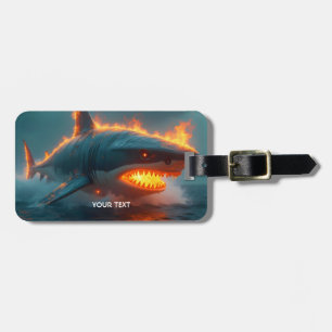 Étiquette À Bagage Imaginaire mignon feu requin mer