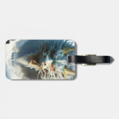 Étiquette À Bagage Imaginaire mignon grand dragon fort (Dos horizontal)