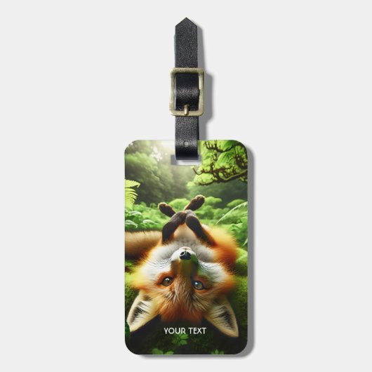 Étiquette À Bagage Imaginaire mignon Jouer Fox Forest (Devant Vertical)