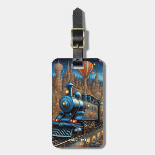 Étiquette À Bagage Imaginaire mignon train Cartoon Ville