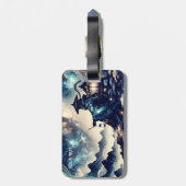 Étiquette À Bagage Imaginaire Mignonne nuit japonaise paysage paysage (Dos Vertical)