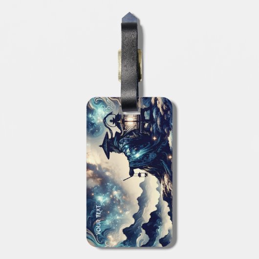 Étiquette À Bagage Imaginaire Mignonne nuit japonaise paysage paysage (Dos Vertical)