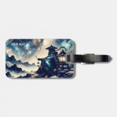 Étiquette À Bagage Imaginaire Mignonne nuit japonaise paysage paysage (Dos horizontal)