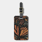 Étiquette À Bagage Imaginaire papillon orange art abstrait (Devant Vertical)