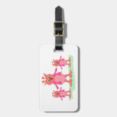 Étiquette À Bagage Imaginaire rose mignon Créatures Aliens lunaires (Devant Vertical)