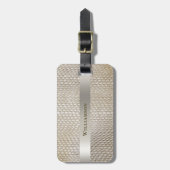 Étiquette À Bagage Imitation Snakeskin en cuir Étiquette en titane or (Devant Vertical)
