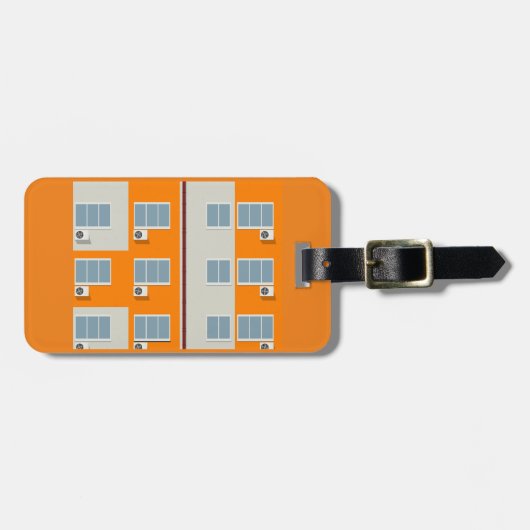 Étiquette À Bagage Immeuble moderne avec climatiseurs (Devant horizontal)