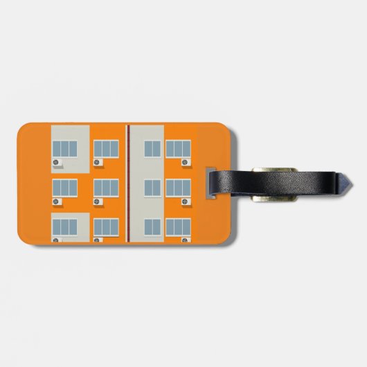 Étiquette À Bagage Immeuble moderne avec climatiseurs (Dos horizontal)