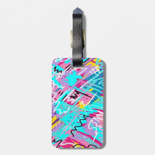 Étiquette À Bagage Impression Abstraite expressive en gras (Dos Vertical)