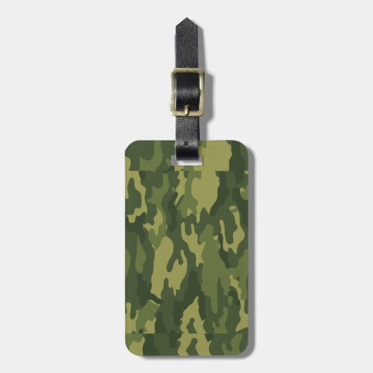 Étiquette À Bagage Impression Camouflage vert (Devant Vertical)