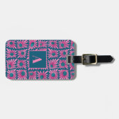 Étiquette À Bagage Impression de bloc floral rétro moderne (Devant horizontal)