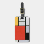 Étiquette À Bagage Impression de composition de Piet Mondrian rouge j (Devant Vertical)