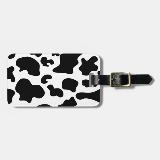 Étiquette À Bagage Impression de vache noire et blanche (Devant horizontal)