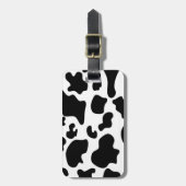 Étiquette À Bagage Impression de vache noire et blanche (Devant Vertical)