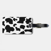 Étiquette À Bagage Impression de vache noire et blanche (Dos horizontal)