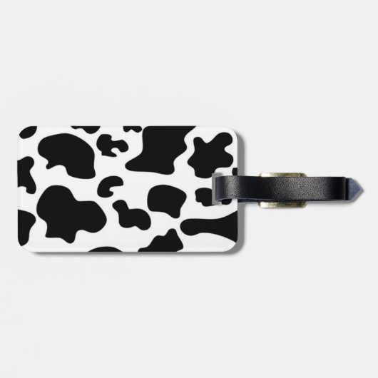 Étiquette À Bagage Impression de vache noire et blanche (Dos horizontal)
