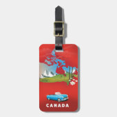 Étiquette À Bagage Impression de voyage illustrée du Canada. (Devant Vertical)