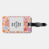 Étiquette À Bagage Impression florale lunaire (Dos horizontal)