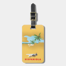 Impression illustrée de la carte d'Hispaniola.